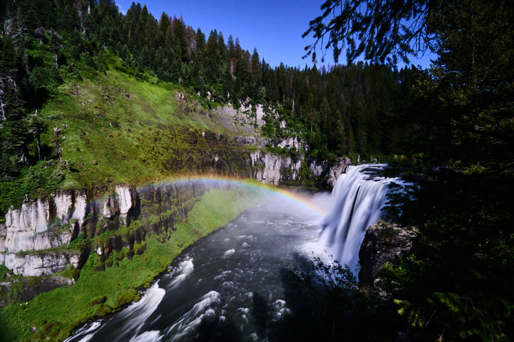Mesa Falls timelapse with rainbow, Caribou-Targhee National Forest, Idaho