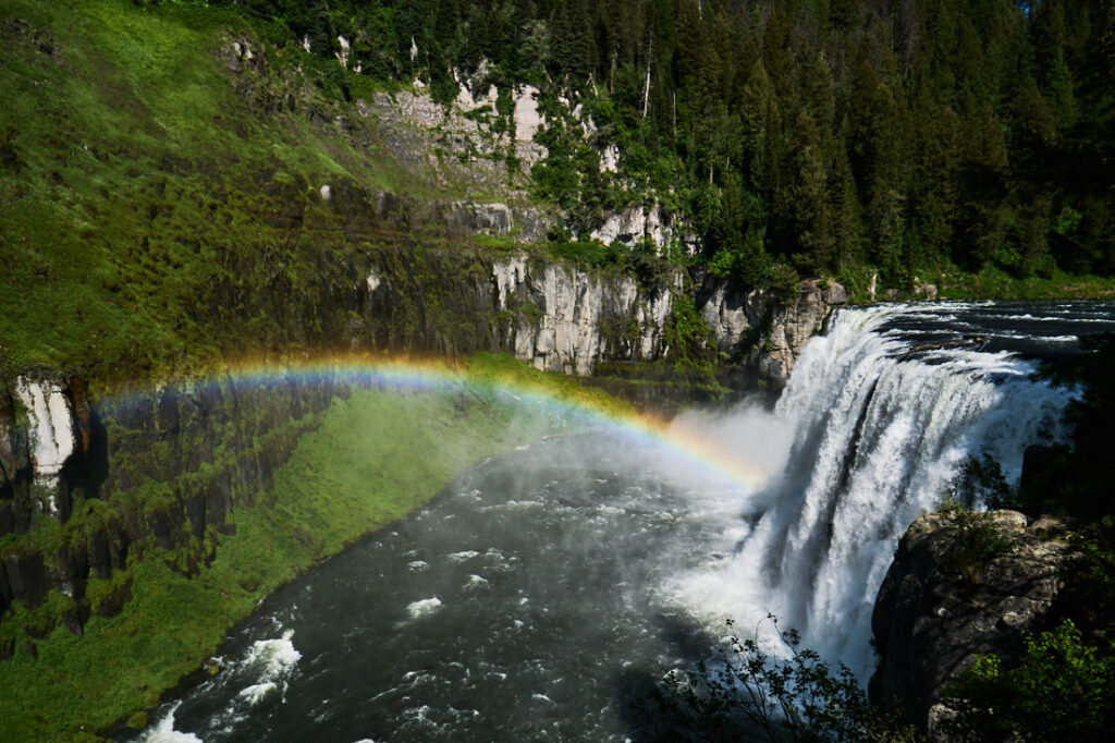 Mesa Falls with rainbow, Caribou-Targhee National Forest, Idaho