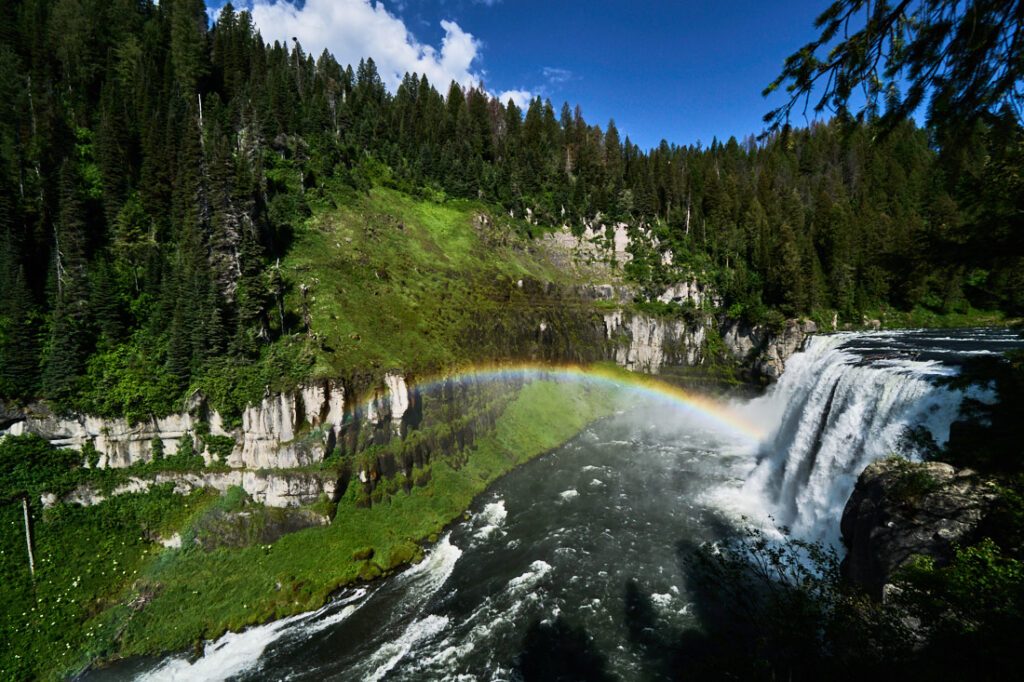 Mesa Falls with rainbow, Caribou-Targhee National Forest, Idaho