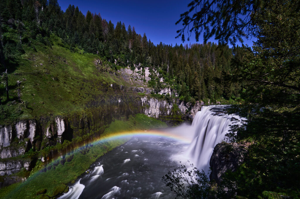 Mesa Falls timelapse with rainbow, Caribou-Targhee National Forest, Idaho