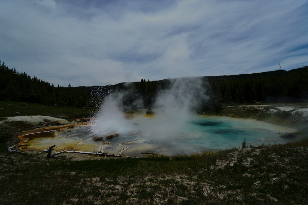 Imperial Geyser with fountain, Yellowstone National Park