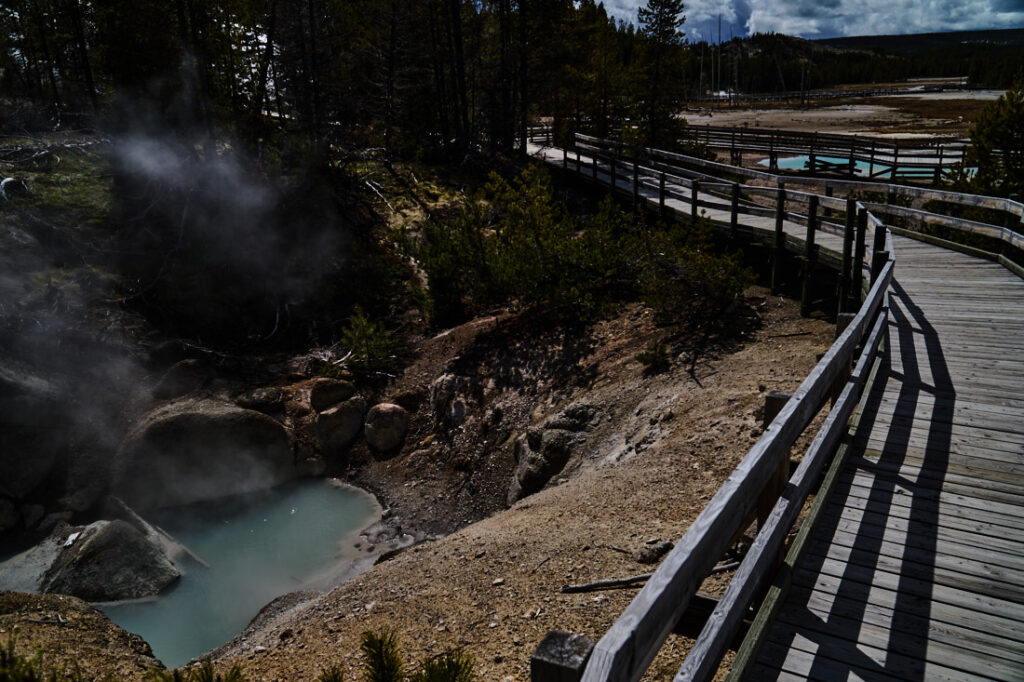 Norris Geyser Basin with boardwalk, Yellowstone National Park